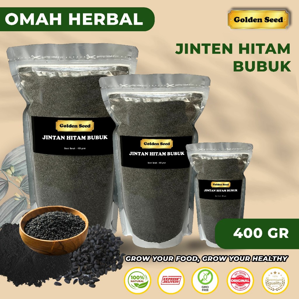 

BUBUK JINTAN HITAM 400 GRAM / HABATUSAUDA BUBUK 400 GR / JINTEN HITAM BUBUK MURNI 400GR
