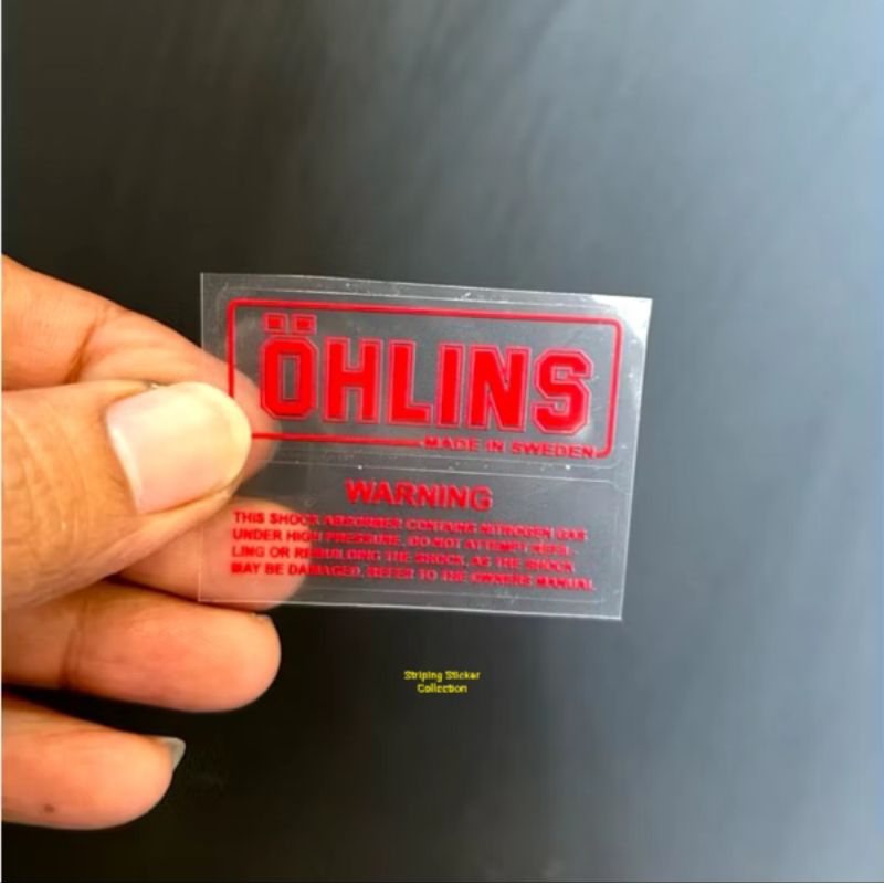 Sticker Shock Shockbreaker tabung OHLINS Bahan Transparan