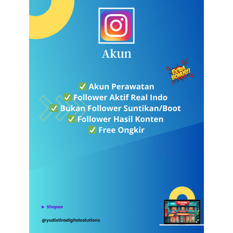 AKUN INSTAGR4M BERFOLLOWER 100% NO DROP AKUN PERAWATAN PASTI CANTIK