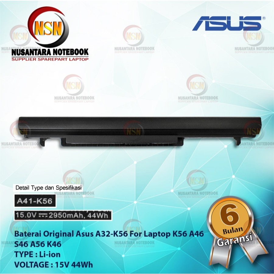 BATTERY BATERAI ASUS A32-K56 ORIGINAL FOR LAPTOP ASUS K56 A46 S46 A56