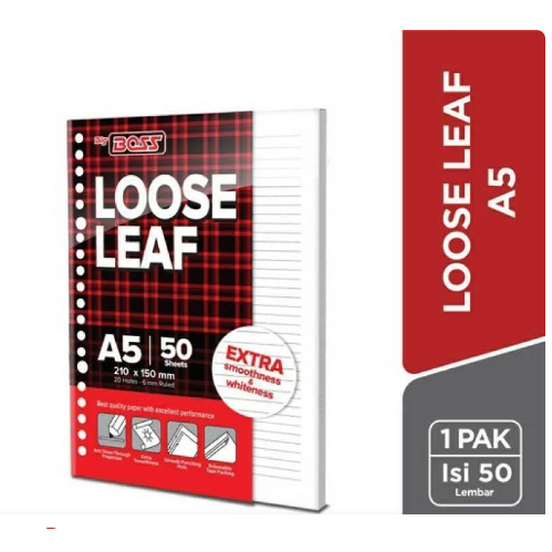 

loose leaf garis big boss / loose leaf A5 / loose leaf B5 / loos leaf / loose leaf isi 50 lembar