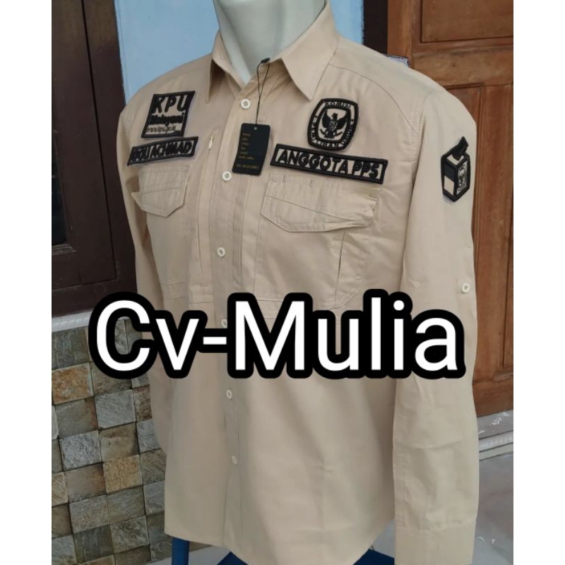 KEMEJA TACTICAL M-TAC PPS KPU LENGAN PANJANG FUL BORDIR TIMBUL KEMEJA TACTICAL M-TAC CUSTOM BORDIR