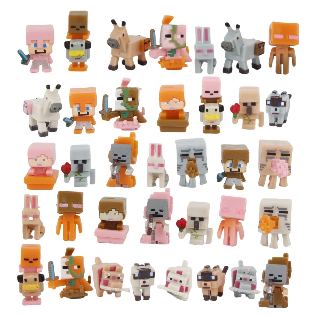 sdy78 Action Figure MINECRAFT isi 36 pcs - Miniatur Topper Kue Pajangan Mainan Mine craft Minicraft