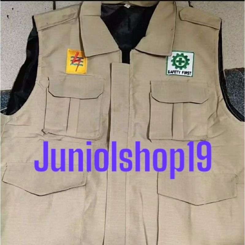 Rompi PLN Krem Logo Safety topi