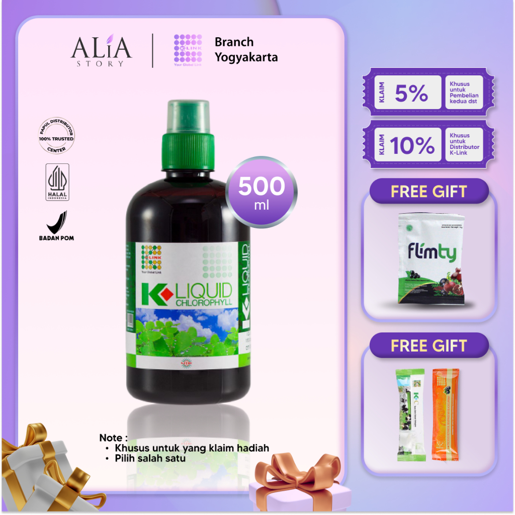 K-LIQUID CHLOROPHYLL 500 ml KLOROFIL K-LINK ORIGINAL Clorofil Klink Klorofil Original BPOM 500 ml Ch