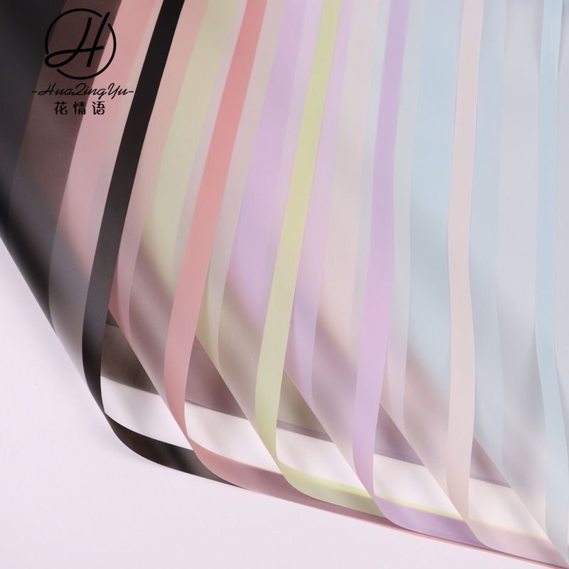 

[5 LEMBAR] Flower Wrapping Paper List Pastel Transparant Cellophane Waterproof Kertas Buket Florist