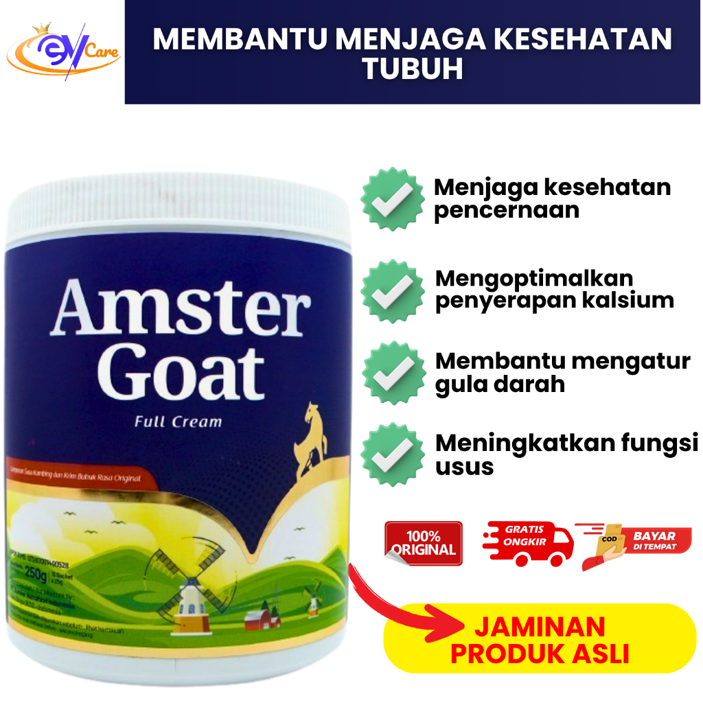 

Amstergoat Susu Kambing Etawa Rendah Gula Susu Etawa Pelancar Pencernaan 250 gram