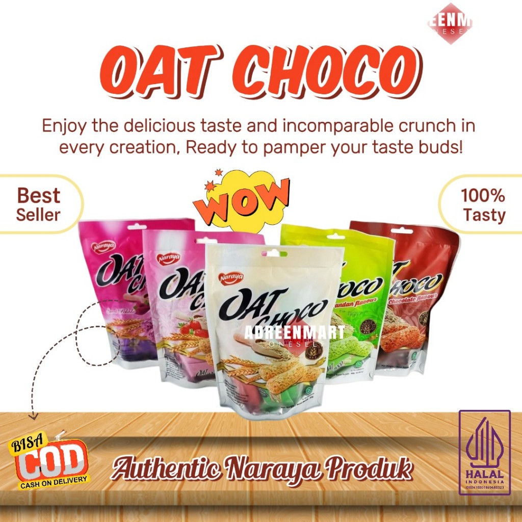 

Naraya Oat Mini Choco Snack Sereal Vanilla & coklat 90gram