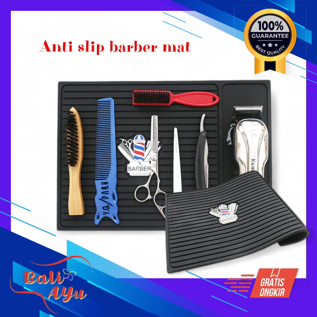 tatakan meja clipper antislip barbershop / Aksesoris barbershop antislip meja/ barber mat table