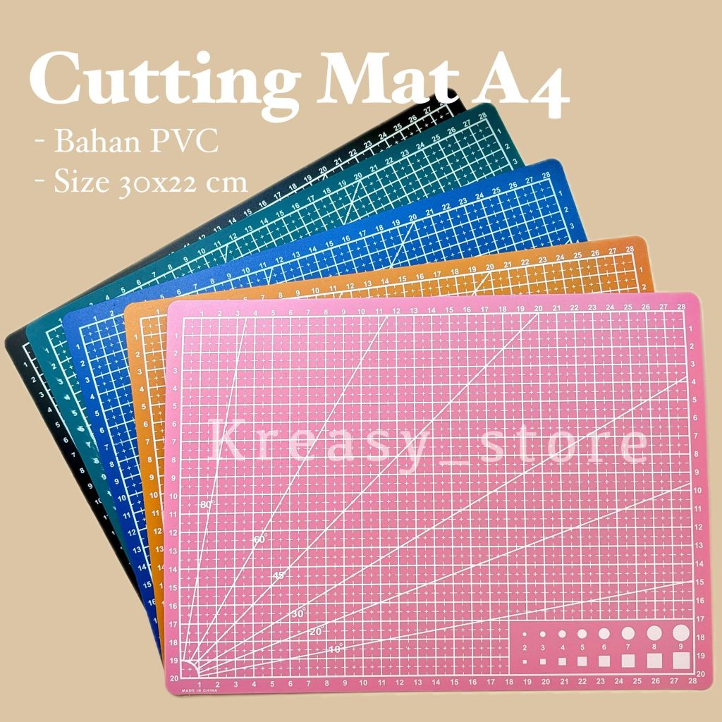 

Cutting Mat A4 PVC 30x22cm - Alas Potong Kerajinan Tangan Tipis - Crafting Mat Pad - Work Cutting Pad - Alas Clay