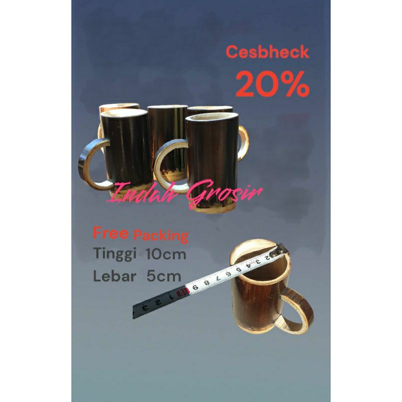 Cangkir Bambu Hitam/Bambu Wulung