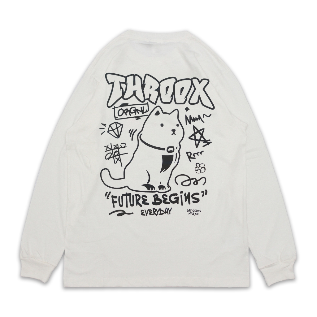 Throox Longsleeve || Throox Kaos Lengan Panjang Catty White