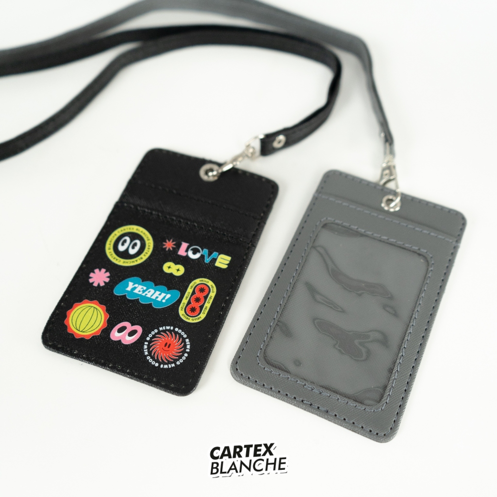 

Cartexblanche Lovey Lanyard Card Holder Unisex Name Tag Premium Pria & Wanita
