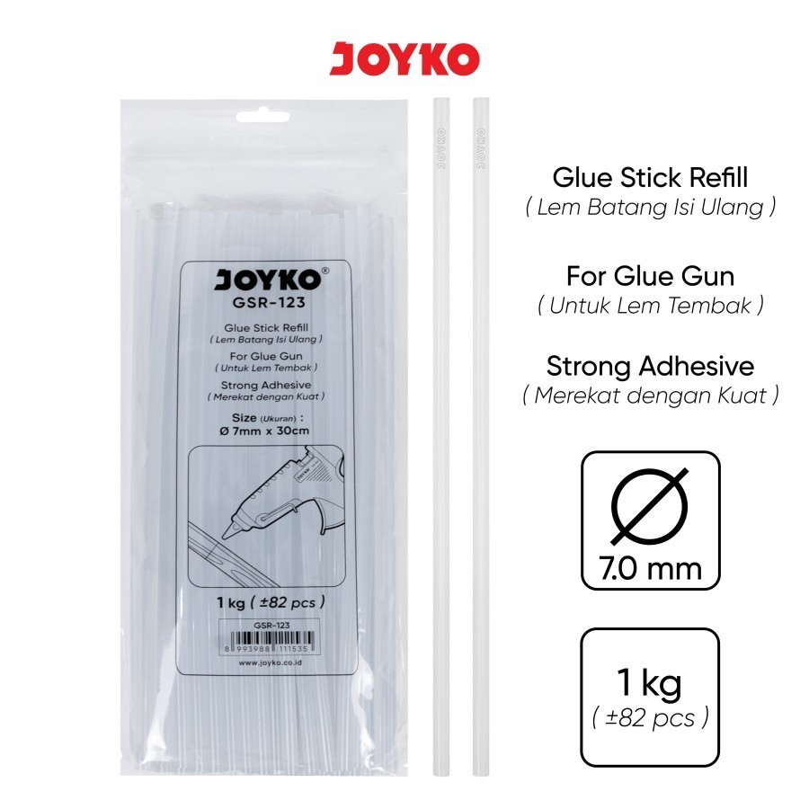 

Isi Lem Tembak Bakar Kecil /Lem Refill / glue stick Joyko - Diameter 0,7 mm - GSR 123 (30 cm)