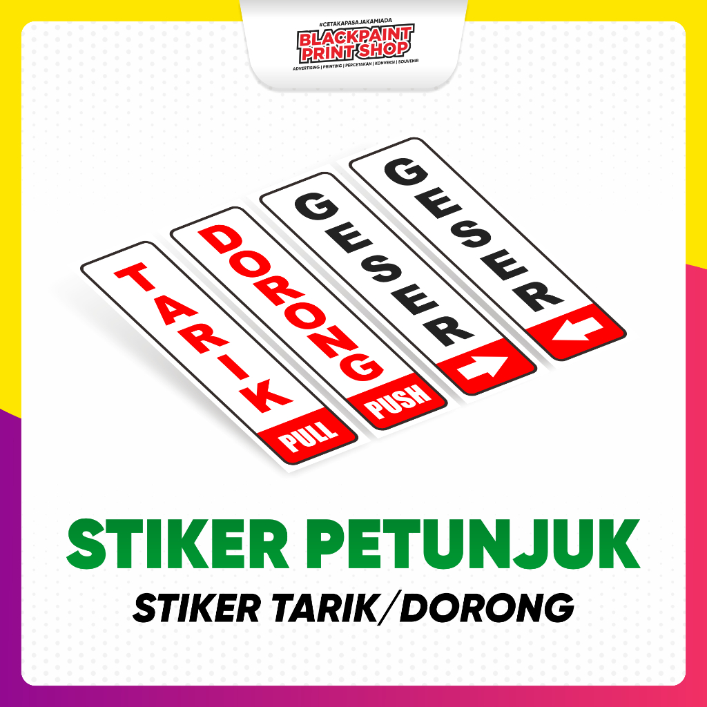 

Stiker Pull, Push / Stiker Tarik Dorong Pintu