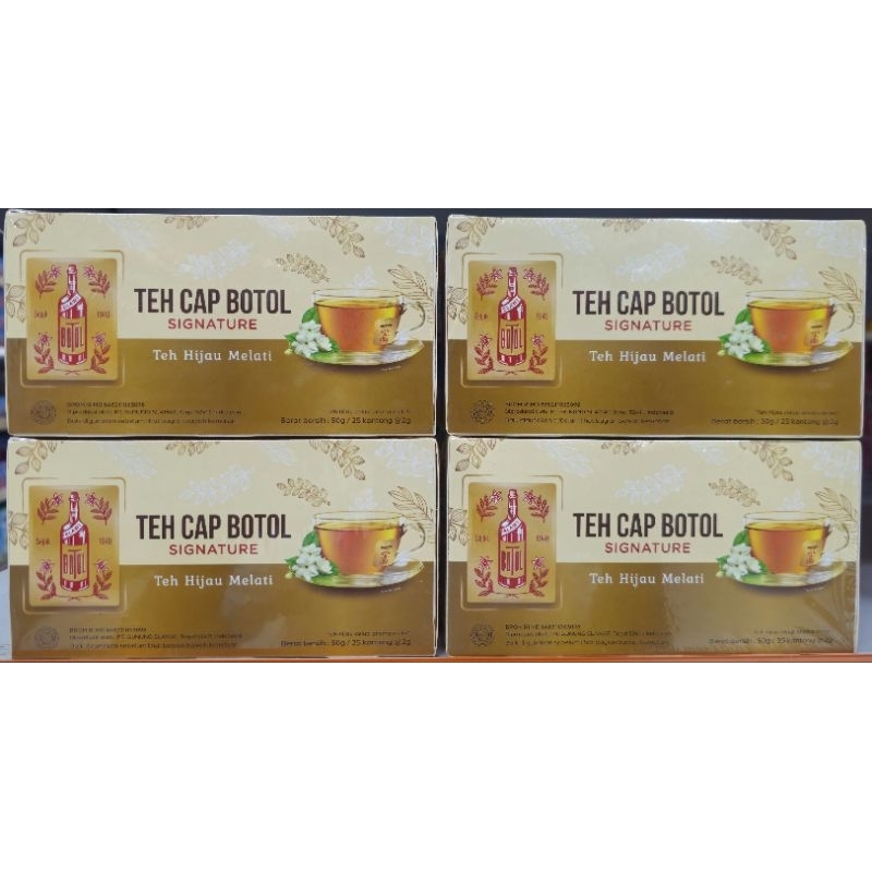 

Teh Cap Botol Signature Teh Hijau 50gr (isi 25 kantong × 2g)