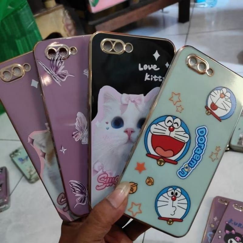 Softcase casing OPPO A3S A5 CHINA silikon case karakter gambar cewek bahan ful karet