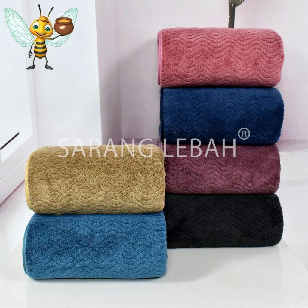[COD] (ISI 1 PCS) JH Handuk Microfiber Jumbo Sarang Lebah uk 80 x 160