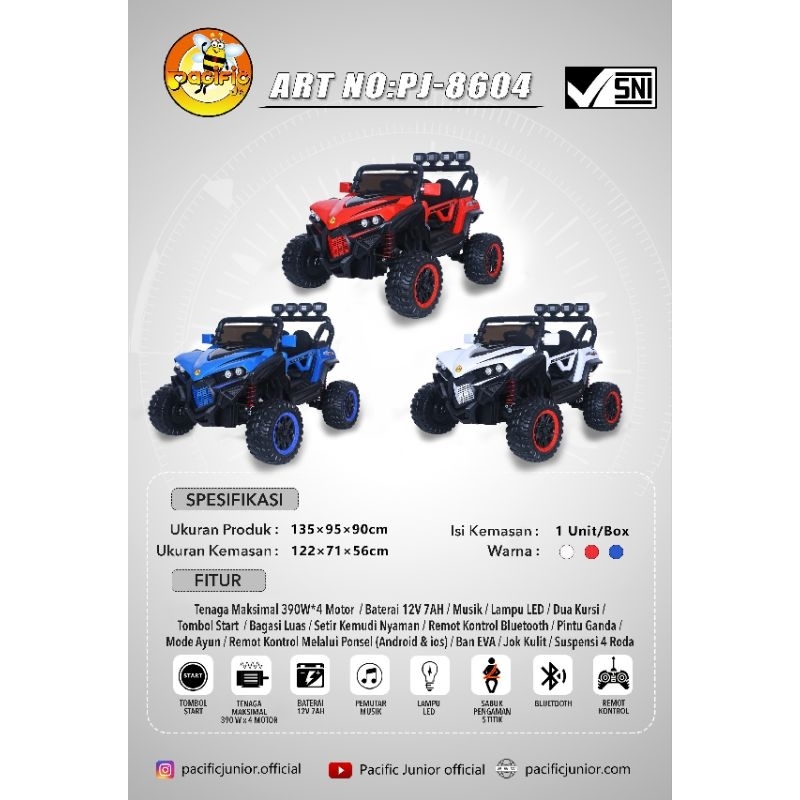 (Ada Toko sby) Mainan anak mobil aki PACIFIC 8604 PJ-8604 PJ8604