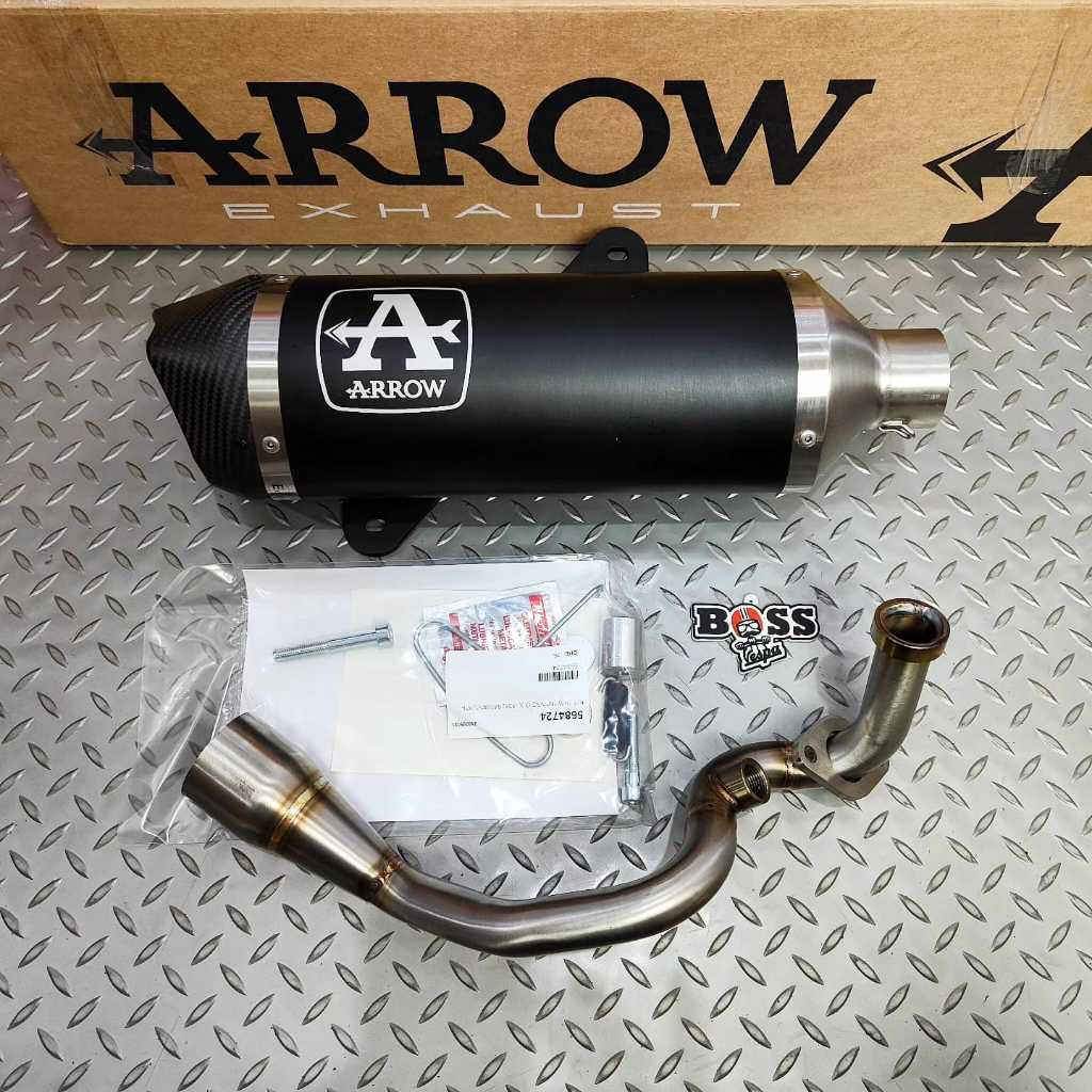 Knalpot Arrow New Carbon Fullsystem Vespa GTS 150 Iget