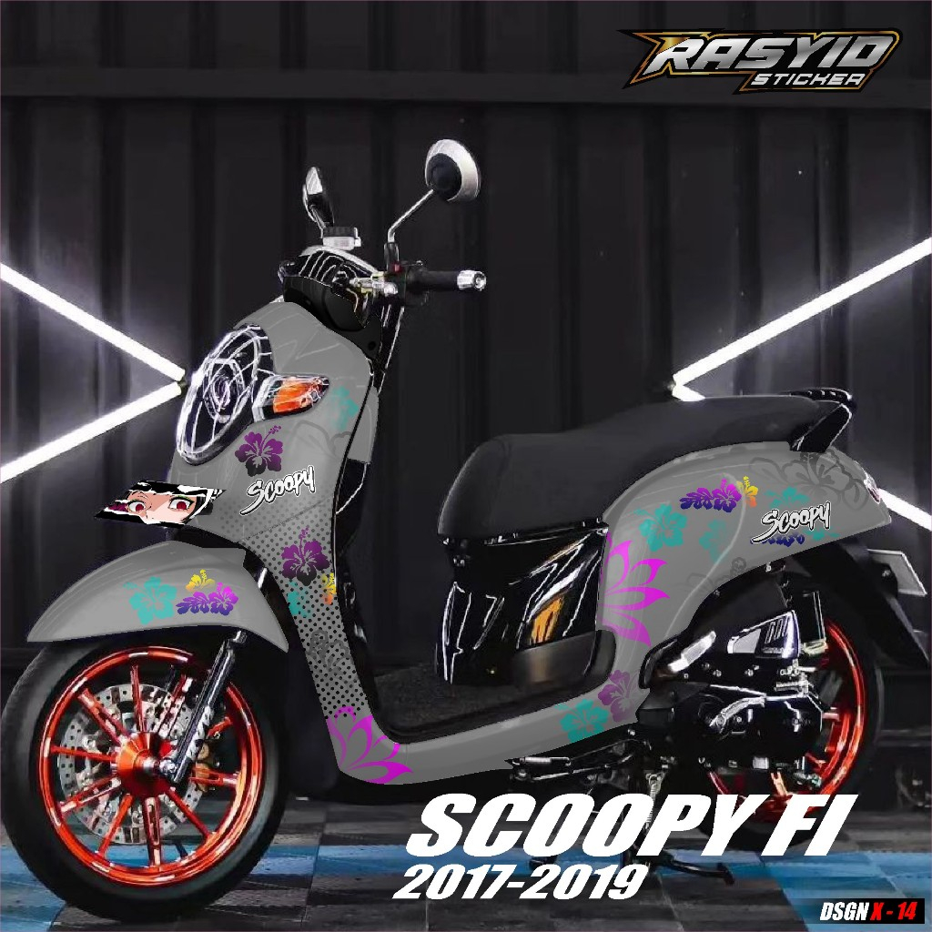 Sticker Decal Full Body Honda Scoopy FI 2017 2018 2019 Decal Sticker Scoopy Gambar Bunga Simple