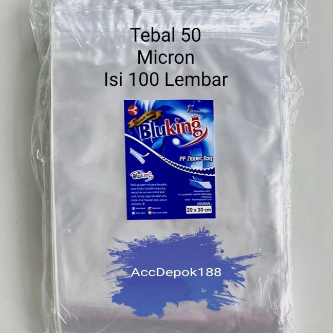 KF7 PLASTIK PP KLIP SNACK ZIPLOCK 2x3 CM MEREK BLUKING ISI 1 LEMBAR TEBAL 5 MICRON