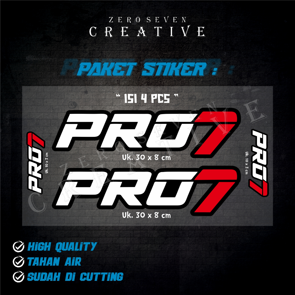 STIKER PRO 7 SET / RACING / STIKER MOTOR / MOBIL / AESTHETIC / VYNIL / ANTI AIR / PRINT & CUT