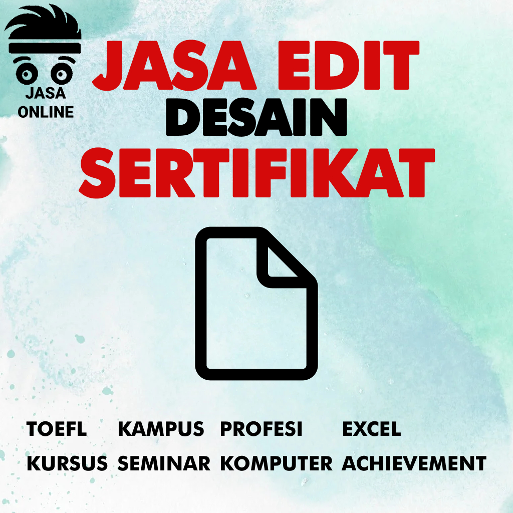Sertifikat Custom Sekolah| Toefl | Training | Seminar | Kegiatan | Kampus | PNS | Lomba