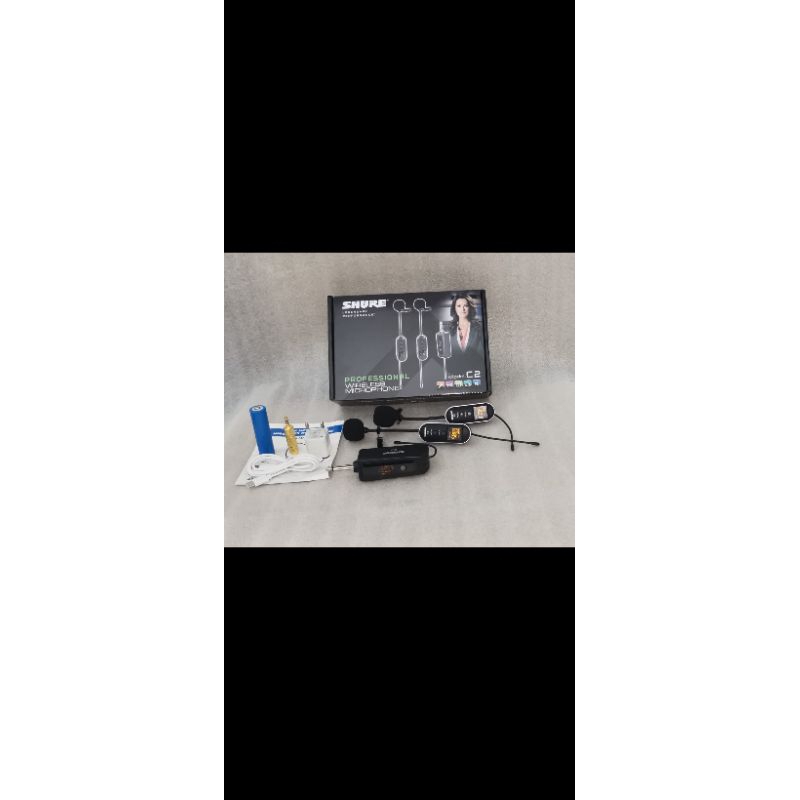 Mic Wireless Clip on/Jepit Shure C2 New -- 2bh Mic Clip on/Jepit