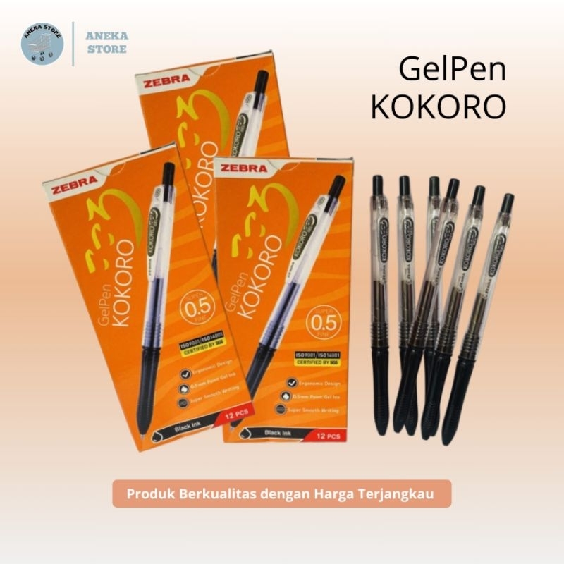 

001 pulpen gel Kokoro 0,5 eceran