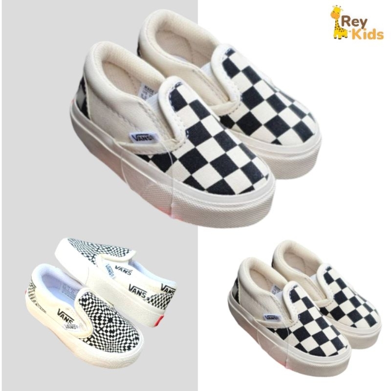 SEPATU VANS ANAK VANS KIDS Sepatu Anak Sekolah TK Paud SD Unisex Terbaru Sneaker Hitam Cowok Cewek L