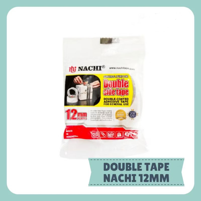 

Double Tape Nachi 12mm/Dobel Tape 1 cm/Isolasi nachi/Solasi bolak-balik