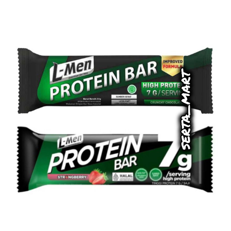 

L-Men Crunchy Bar Chocolate / Strongberry 25gr - LMen / L Men Protein Bar Coklat