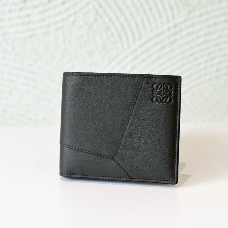 Original Loewe Puzzle Bifold Coin Wallet in Classic Calfskin