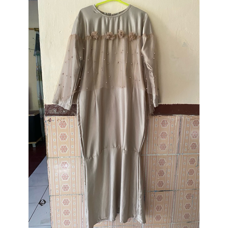 Preloved Dress Satin Premium Duyung / Dress kondangan