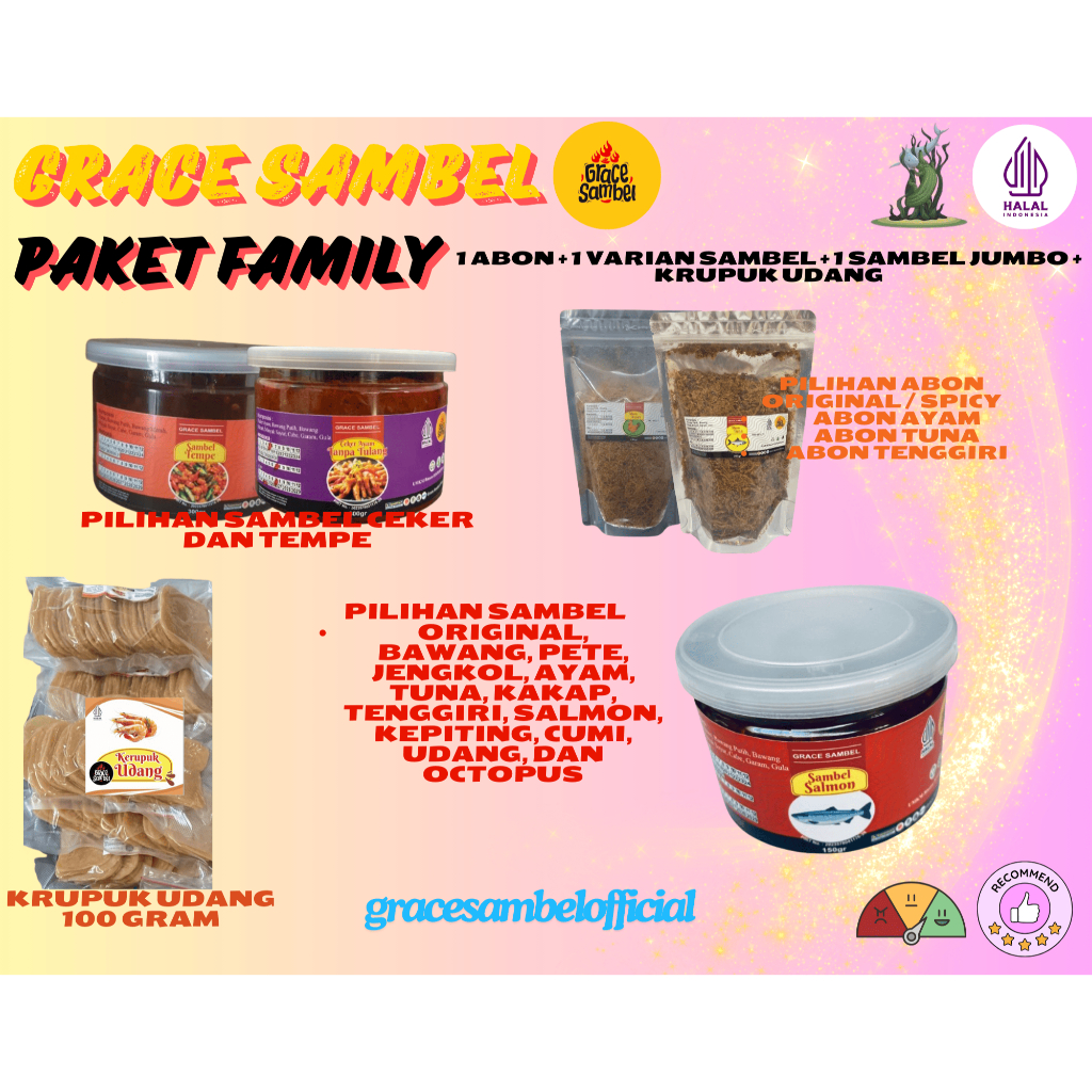 

PAKET FAMILY (1 ABON POUCH + 1 SAMBEL JUMBO + 1 VARIAN SAMBEL + KRUPUK 100G)