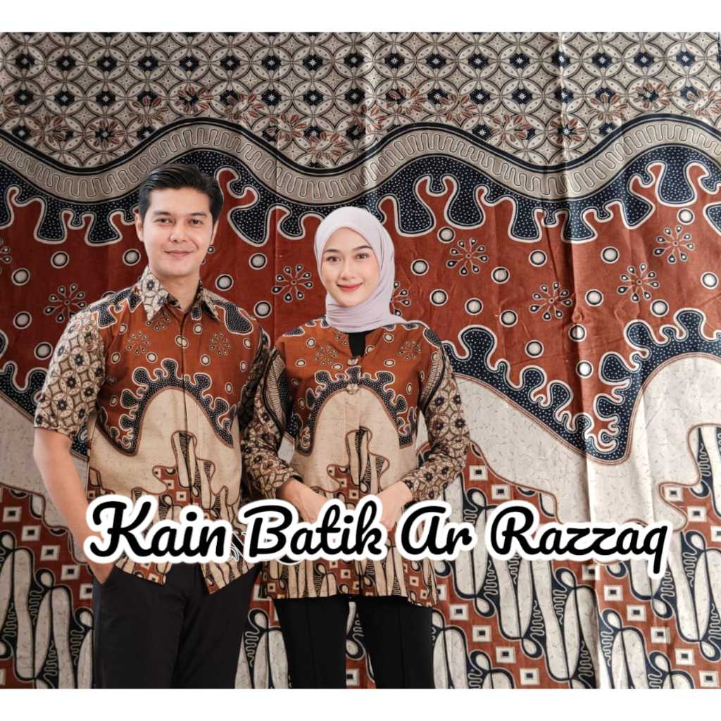 Kain batik printing motif kawung bahan baju kain meteran bahan kemeja kain batik katun terlaris