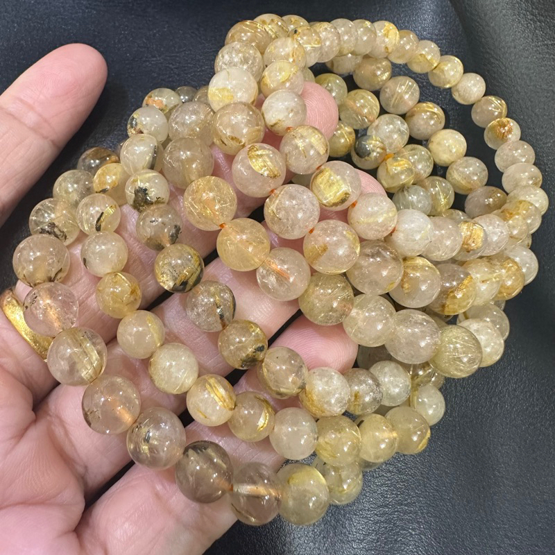 Gelang Batu Kecubung Serat Emas/Kecubung cendana