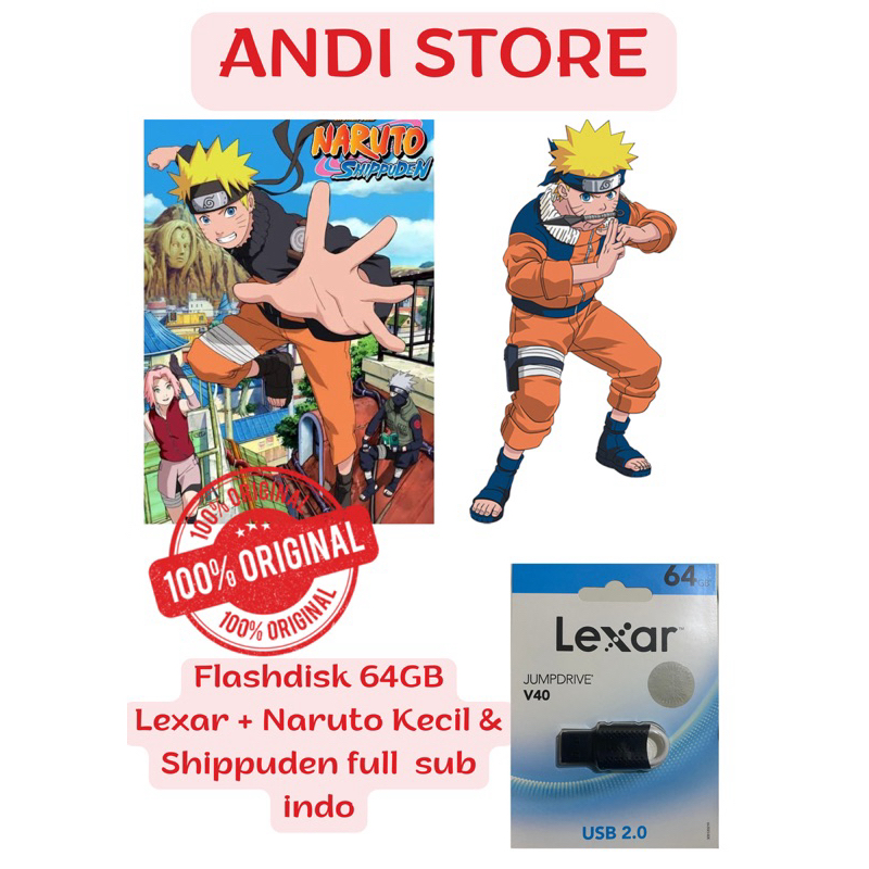 flashdisk 64gb lexar + naruto shippuden & kecil