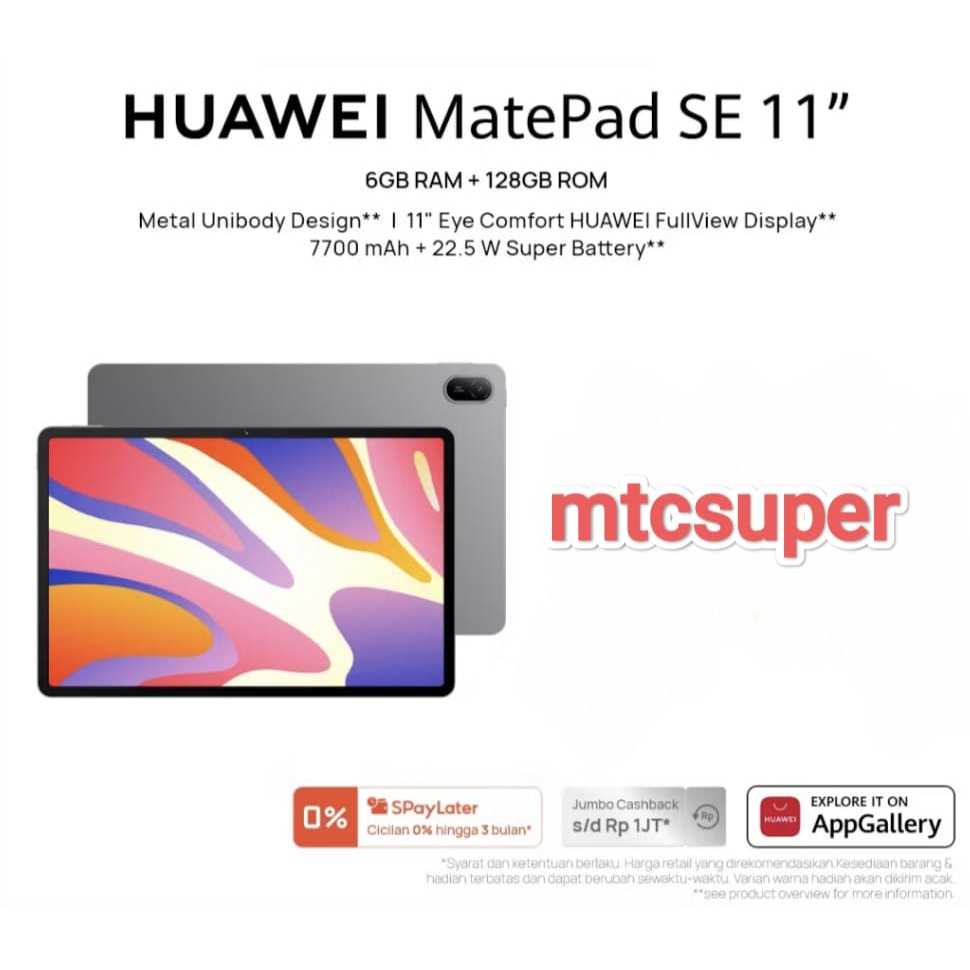 HUAWEI MatePad SE 11" Tablet [6+128GB] GARANSI RESMI