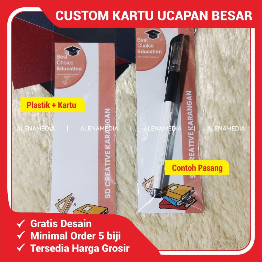 

Kemasan Pulpen Promosi Souvenir Ekonomis | Free Desain | Pulpen Custom Gratis Desain | Bolpoin Custom Logo Tulisan | Cetak Ballpoint | Bolpoin Souvenir | Pulpen Custom | Pena Lucu Pernikahan Warna Warni | Pena Gel |