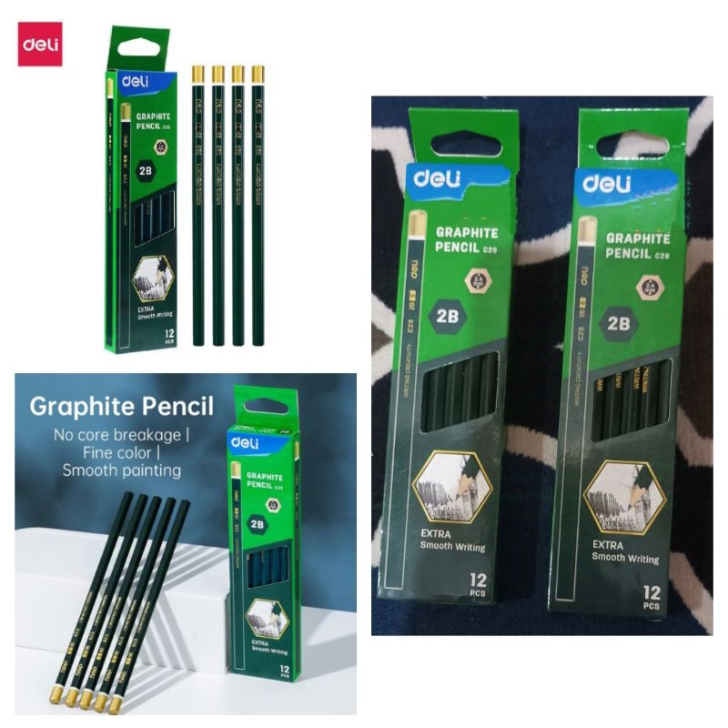 

Pensil 2B Extra Smooth Writing Deli Isi 12 pcs