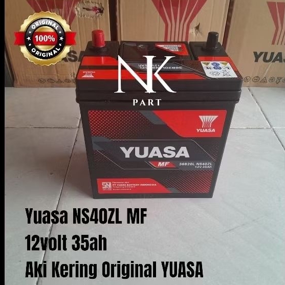 Aki Mobil Daihatsu Sigra, Sirion, Ceria Yuasa NS40ZL 36B20L MF 35Ah Accu Kering