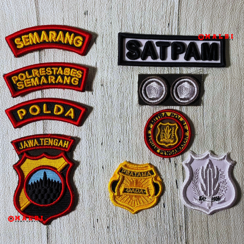 Bet Security Atribut Lengkap Bordir Timbul SATPAM POLRESTABES POLDA JATENG KEWENANGAN MONOGRAM MITRA