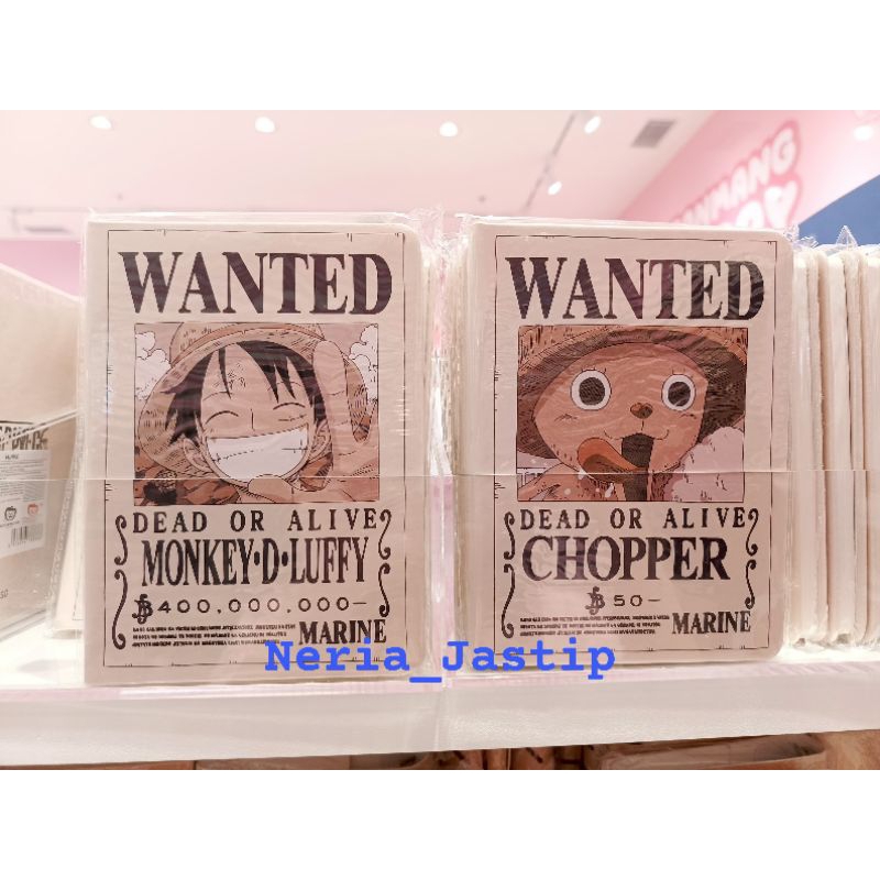 

Miniso x One Piece Luffy Chopper Wanted Bounty Buku Tulis Garis Notes Notebook Note Lined Line Pages Original