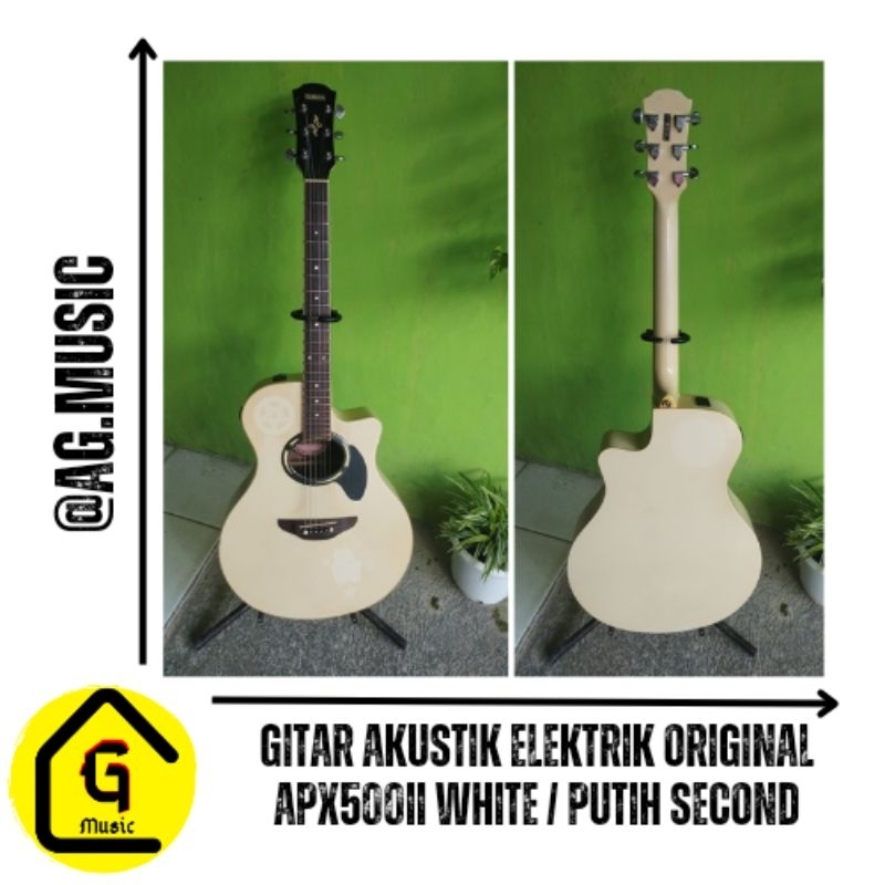 GITAR AKUSTIK ELEKTRIK YAMAHA APX500II WHITE / APX 500II PUTIH ORIGINAL SECOND