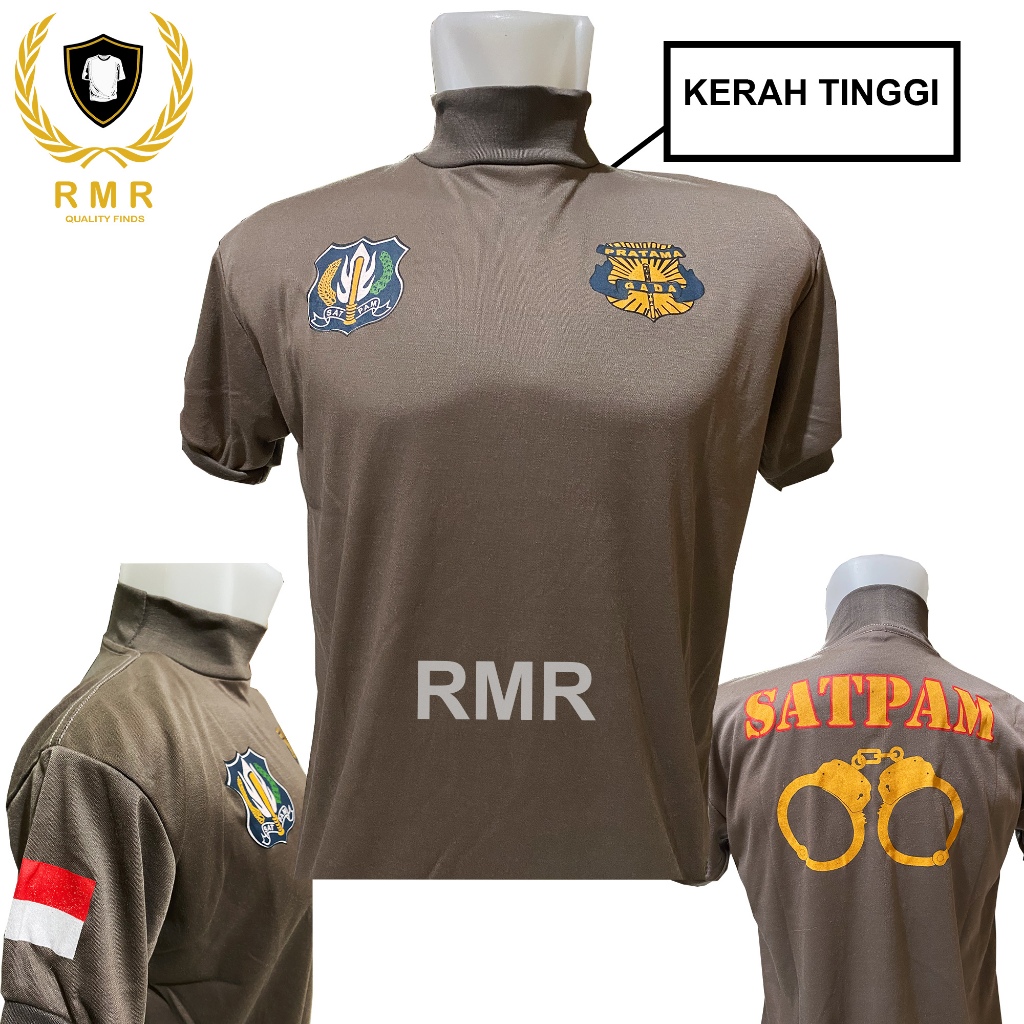 Kaos Satpam Coklat Terbaru Pratama Gada Kerah Tinggi dan Kerah Pendek