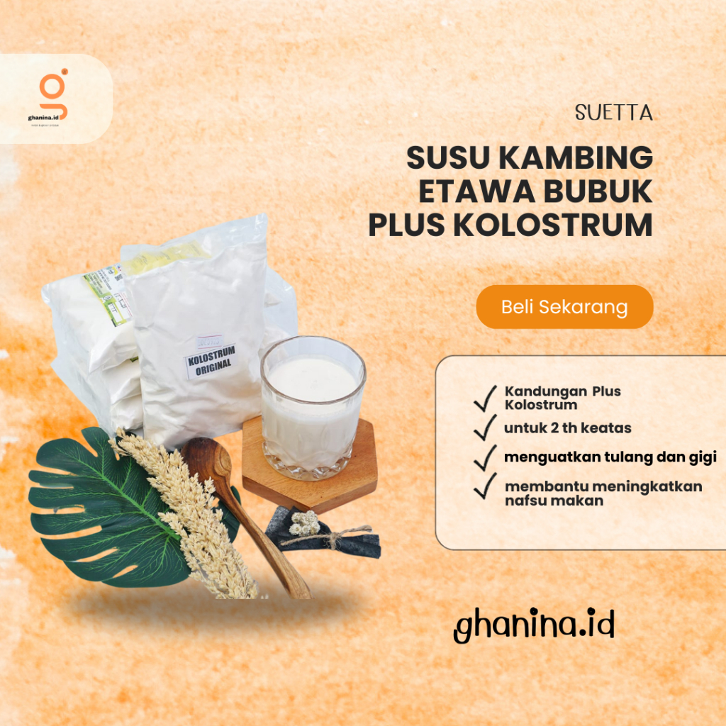 

Susu Kambing Etawa Kolostrum PEM 500gr Susu Ibu dan Bayi, Susu Terapi Osteoporosis, Tulang dan Sendi