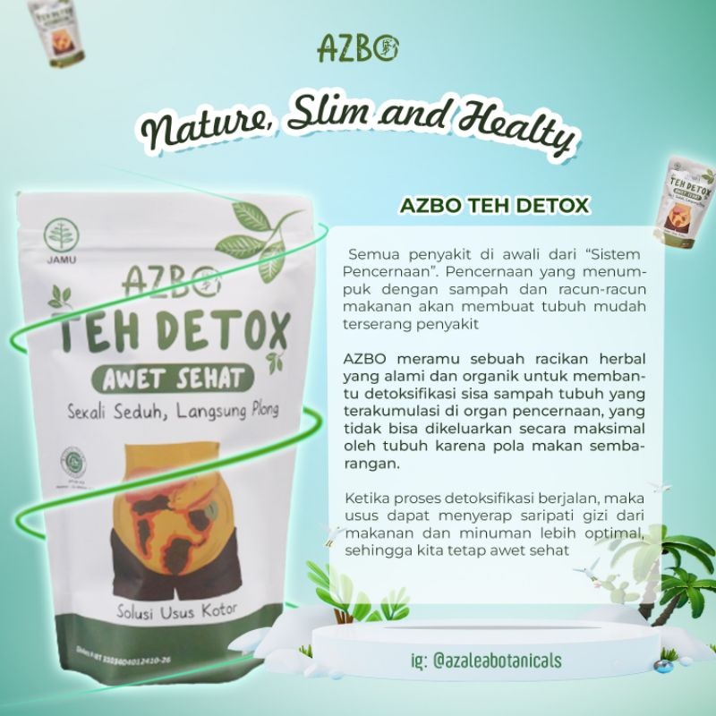 

AZBO TEH DETOX Pembersih Usus Atasi Sembelit dan Detox Usus Kotor dan Racun Minuman Pelangsing Alami