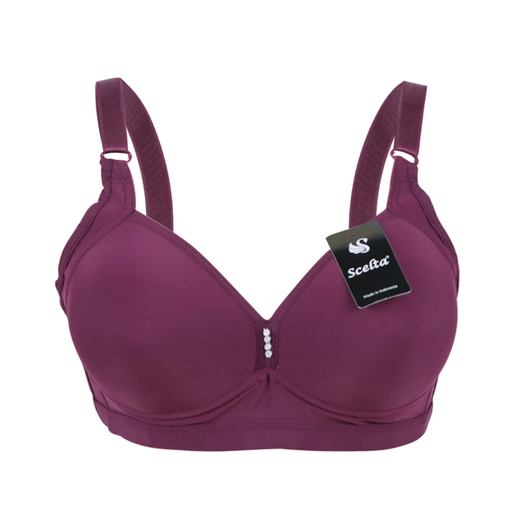 Scelta - Daily Bra Motif Polos Big Size Non Wire Busa Tipis Tanpa Kawat Big Size Bh Sc Pb1863